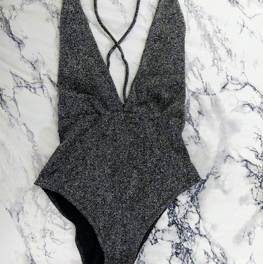Silver Glitter bodysuit size M